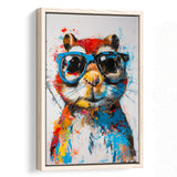 Chipmunk Wearing Sungglasses,Kids Art Painting, Framed Canvas Prints Wall Art Decor, Floarting Frame Painting Canvas Art