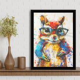 Chipmunk  Portrait Wearing Sungglasses, Kids Art, Framed Canvas Prints Wall Art Decor, Floarting Frame Painting Canvas Art