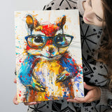 Chipmunk  Portrait Wearing Sungglasses, Kids Art, Canvas Prints Wall Art Home Decor, Painting Canvas Art