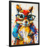 Chipmunk  Portrait Wearing Sungglasses, Kids Art, Framed Art Prints Wall Decor, Picture Framed Painting