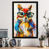 Chipmunk  Portrait Wearing Sungglasses, Kids Art, Framed Art Prints Wall Decor, Picture Framed Painting