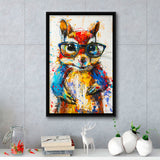 Chipmunk  Portrait Wearing Sungglasses, Kids Art, Framed Canvas Prints Wall Art Decor, Floarting Frame Painting Canvas Art