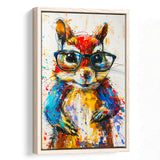 Chipmunk  Portrait Wearing Sungglasses, Kids Art, Framed Canvas Prints Wall Art Decor, Floarting Frame Painting Canvas Art