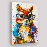 Chipmunk  Portrait Wearing Sungglasses, Kids Art, Canvas Prints Wall Art Home Decor, Painting Canvas Art