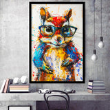 Chipmunk  Portrait Wearing Sungglasses, Kids Art, Framed Art Prints Wall Decor, Picture Framed Painting