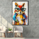 Chipmunk  Portrait Wearing Sungglasses, Kids Art, Framed Canvas Prints Wall Art Decor, Floarting Frame Painting Canvas Art