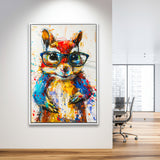 Chipmunk  Portrait Wearing Sungglasses, Kids Art, Framed Canvas Prints Wall Art Decor, Floarting Frame Painting Canvas Art