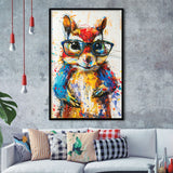 Chipmunk  Portrait Wearing Sungglasses, Kids Art, Framed Art Prints Wall Decor, Picture Framed Painting