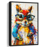 Chipmunk  Portrait Wearing Sungglasses, Kids Art, Framed Canvas Prints Wall Art Decor, Floarting Frame Painting Canvas Art