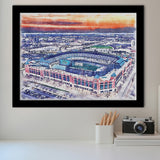 Choctaw Stadium WaterColor Framed Art Prints, Arlington Texas Watercolor, Stadium Art Gifts