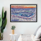 Choctaw Stadium WaterColor Framed Canvas Prints, Arlington Texas Watercolor, Stadium Art Gifts, Floating Frame