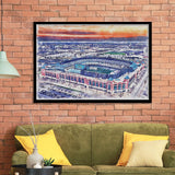 Choctaw Stadium WaterColor Framed Art Prints, Arlington Texas Watercolor, Stadium Art Gifts