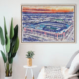 Choctaw Stadium WaterColor Framed Canvas Prints, Arlington Texas Watercolor, Stadium Art Gifts, Floating Frame