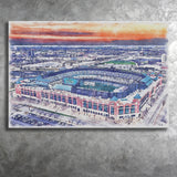 Choctaw Stadium WaterColor Canvas Prints, Arlington Texas Watercolor, Stadium Art Gifts