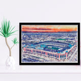 Choctaw Stadium WaterColor Framed Art Prints, Arlington Texas Watercolor, Stadium Art Gifts