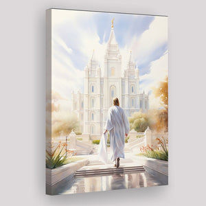 Christ Bright Temple Peaceful And Inspiring Watercolor, Canvas Painting, Canvas Prints Wall Art Decor