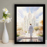 Christ Bright Temple Peaceful And Inspiring Watercolor, Framed Art Print Wall Decor, Framed Picture