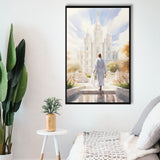 Christ Bright Temple Peaceful And Inspiring Watercolor, Framed Canvas Painting, Framed Canvas Prints Wall Art Decor