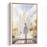 Christ Bright Temple Peaceful And Inspiring Watercolor, Framed Canvas Painting, Framed Canvas Prints Wall Art Decor