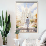 Christ Bright Temple Peaceful And Inspiring Watercolor, Framed Canvas Painting, Framed Canvas Prints Wall Art Decor
