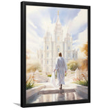 Christ Bright Temple Peaceful And Inspiring Watercolor, Framed Art Print Wall Decor, Framed Picture