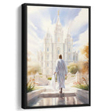 Christ Bright Temple Peaceful And Inspiring Watercolor, Framed Canvas Painting, Framed Canvas Prints Wall Art Decor