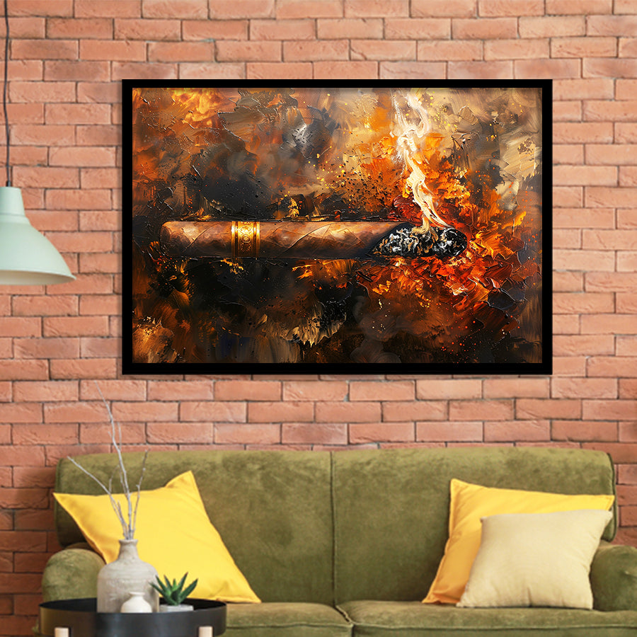 Cigar Art Vintage Style, Framed Art Print Wall Decor, Framed Picture