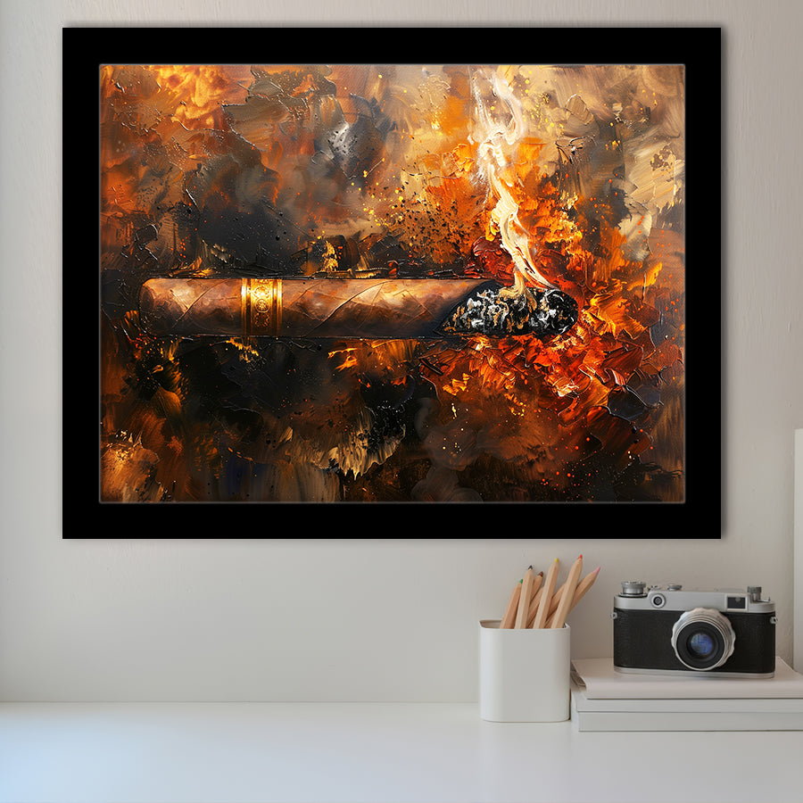 Cigar Art Vintage Style, Framed Art Print Wall Decor, Framed Picture