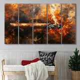 Cigar Art Vintage Style, 5 Panels Extra Large Canvas, Canvas Prints Wall Art Decor