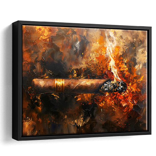 Cigar Art Vintage Style, Framed Canvas Painting, Framed Canvas Prints Wall Art Decor