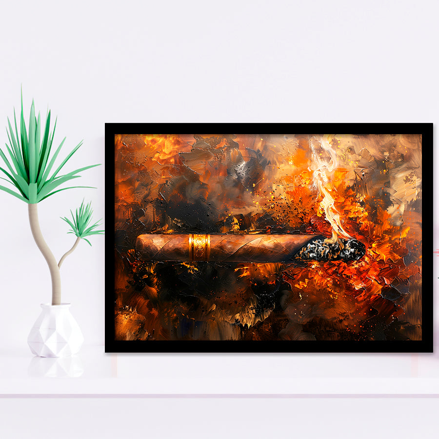 Cigar Art Vintage Style, Framed Art Print Wall Decor, Framed Picture