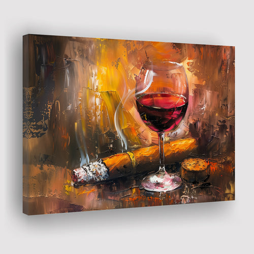 Cigar And Bourbon Oil Painting, Canvas Painting, Canvas Prints Wall Art Decor