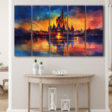 Cinderella Castle Mixed Color Watercolor, Extra Large Canvas, Canvas Print Wall Art Decor