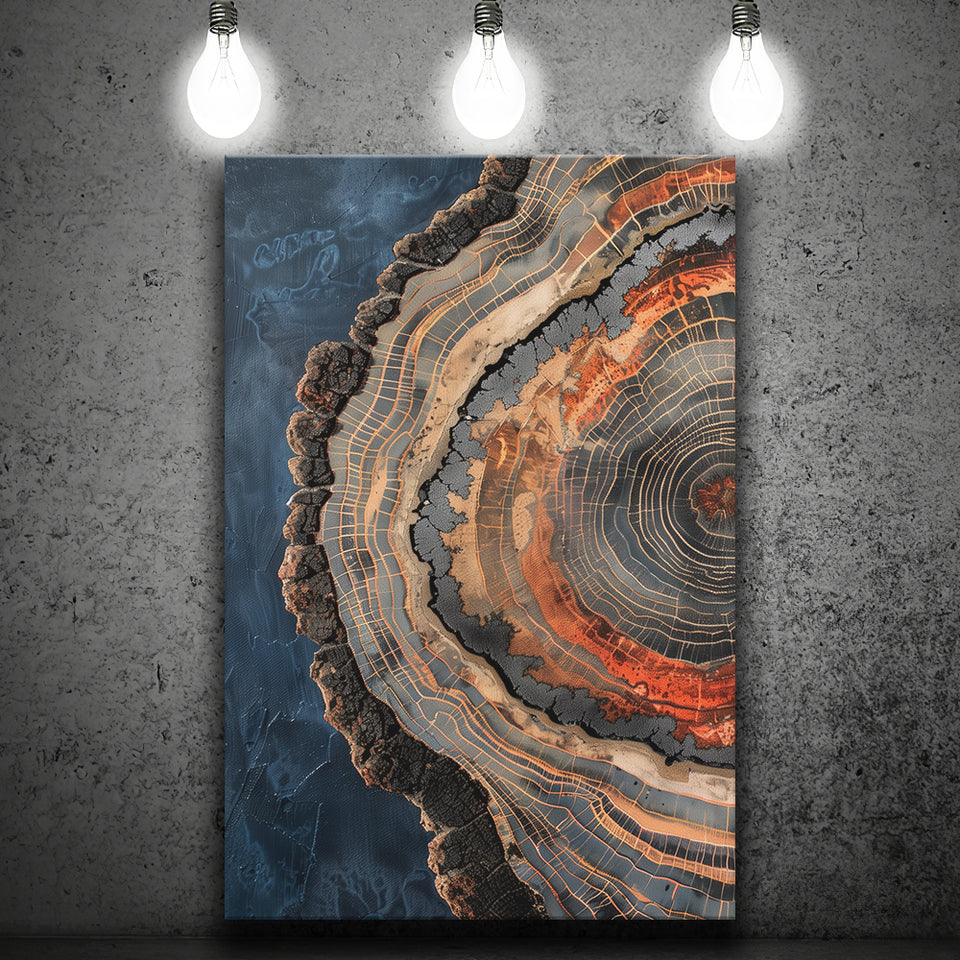 Close-Up Of An Old Half Of Weathered Tree, Canvas Painting, Canvas Print Wall Art Decor
