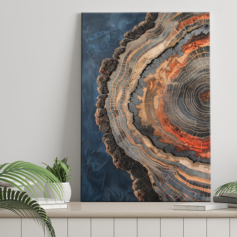 Close-Up Of An Old Half Of Weathered Tree, Canvas Painting, Canvas Print Wall Art Decor