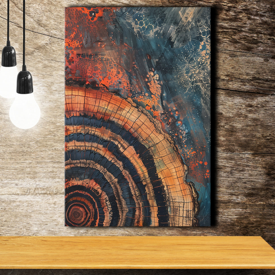 Close-Up Of An Old Half Of Weathered Tree Painting Art, Canvas Painting, Canvas Print Wall Art Decor