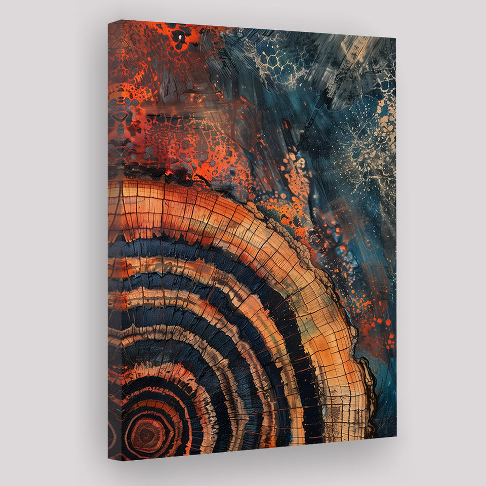 Close-Up Of An Old Half Of Weathered Tree Painting Art, Canvas Painting, Canvas Print Wall Art Decor