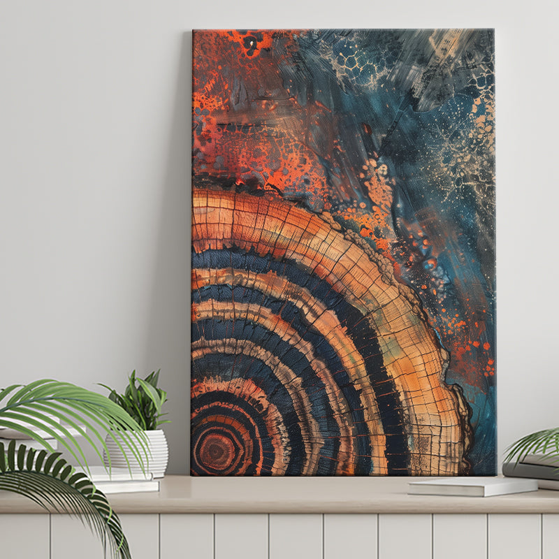 Close-Up Of An Old Half Of Weathered Tree Painting Art, Canvas Painting, Canvas Print Wall Art Decor