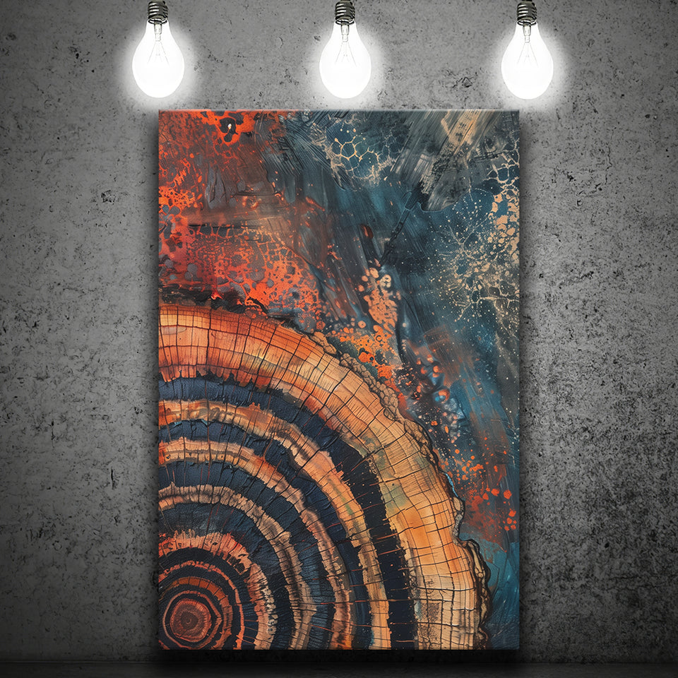 Close-Up Of An Old Half Of Weathered Tree Painting Art, Canvas Painting, Canvas Print Wall Art Decor