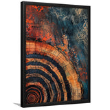 Close-Up Of An Old Half Of Weathered Tree Painting Art,Framed Art Prints Wall Decor, Picture Framed