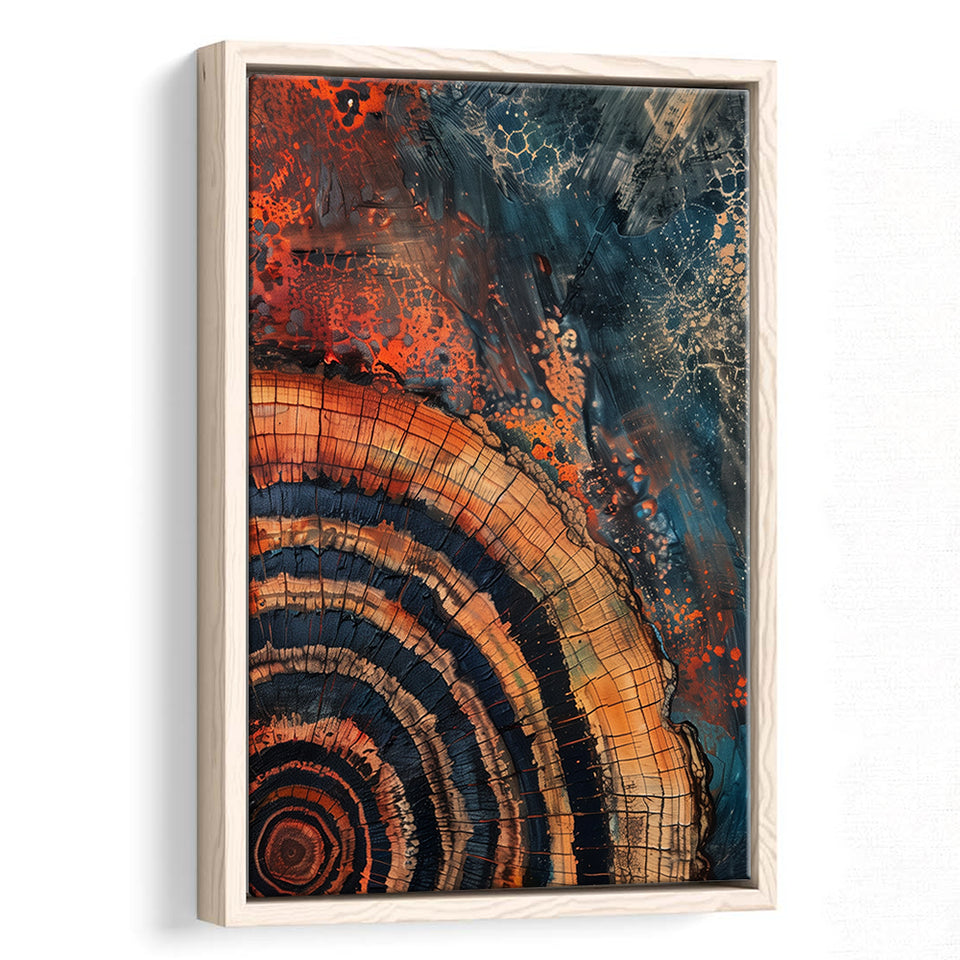Close-Up Of An Old Half Of Weathered Tree Painting Art,Framed Canvas Prints Wall Art Decor, Floating Frame