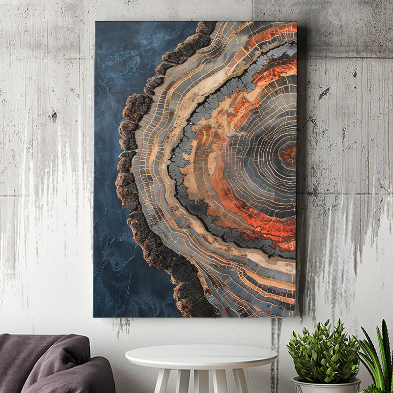 Close-Up Of An Old Half Of Weathered Tree, Canvas Painting, Canvas Print Wall Art Decor