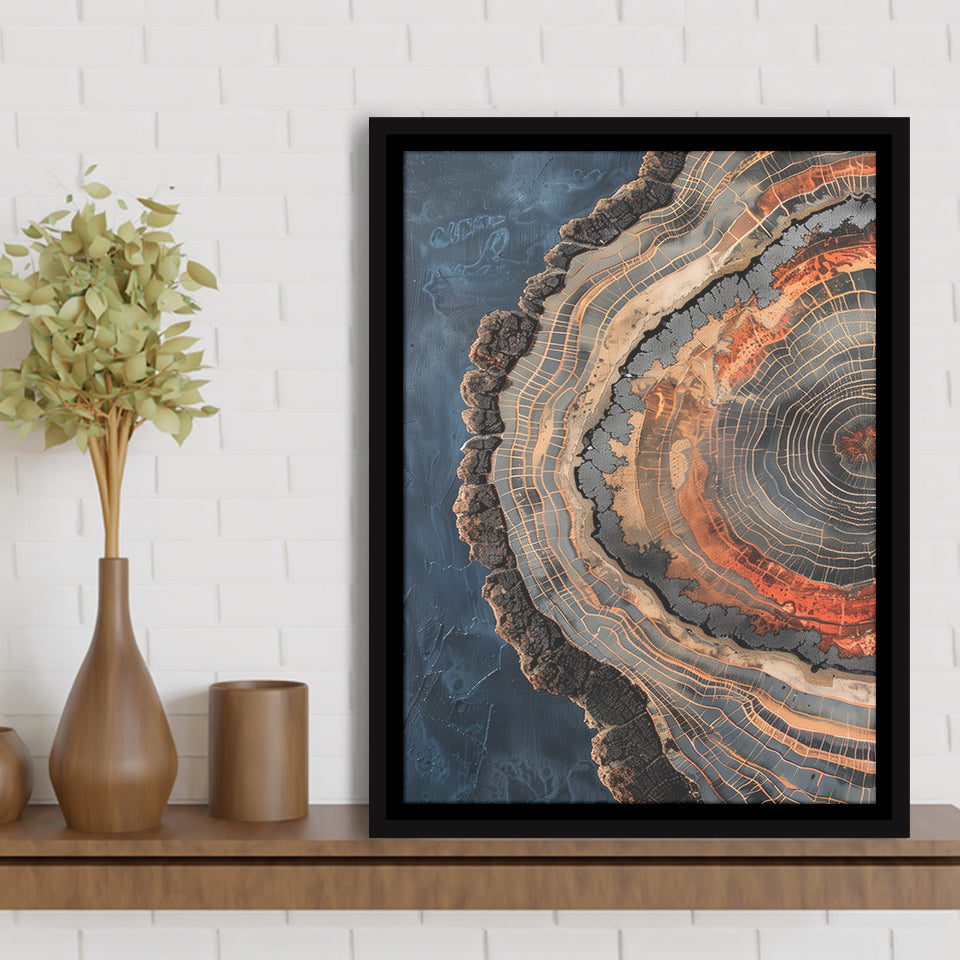 Close-Up Of An Old Half Of Weathered Tree,Framed Canvas Prints Wall Art Decor, Floating Frame