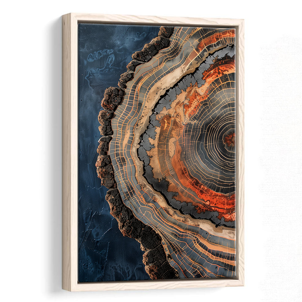 Close-Up Of An Old Half Of Weathered Tree,Framed Canvas Prints Wall Art Decor, Floating Frame