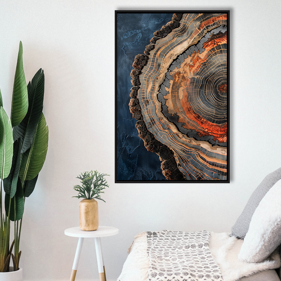 Close-Up Of An Old Half Of Weathered Tree,Framed Canvas Prints Wall Art Decor, Floating Frame