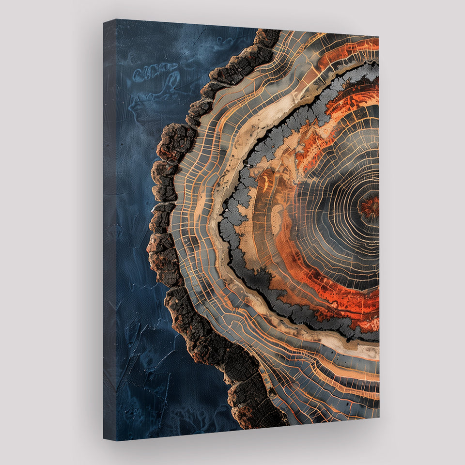 Close-Up Of An Old Half Of Weathered Tree, Canvas Painting, Canvas Print Wall Art Decor