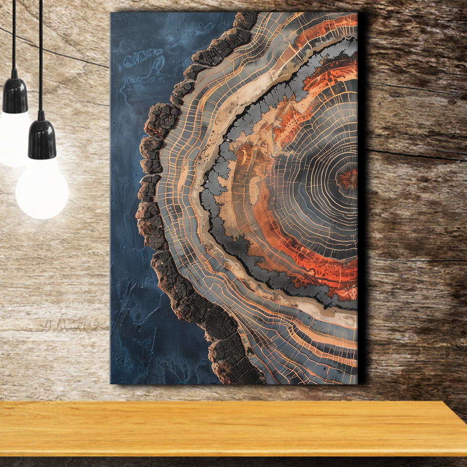 Close-Up Of An Old Half Of Weathered Tree, Canvas Painting, Canvas Print Wall Art Decor