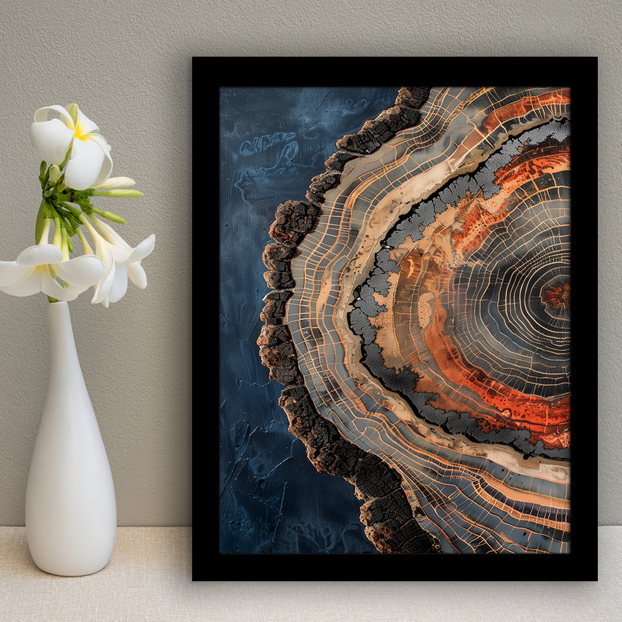 Close-Up Of An Old Half Of Weathered Tree,Framed Art Prints Wall Decor, Picture Framed