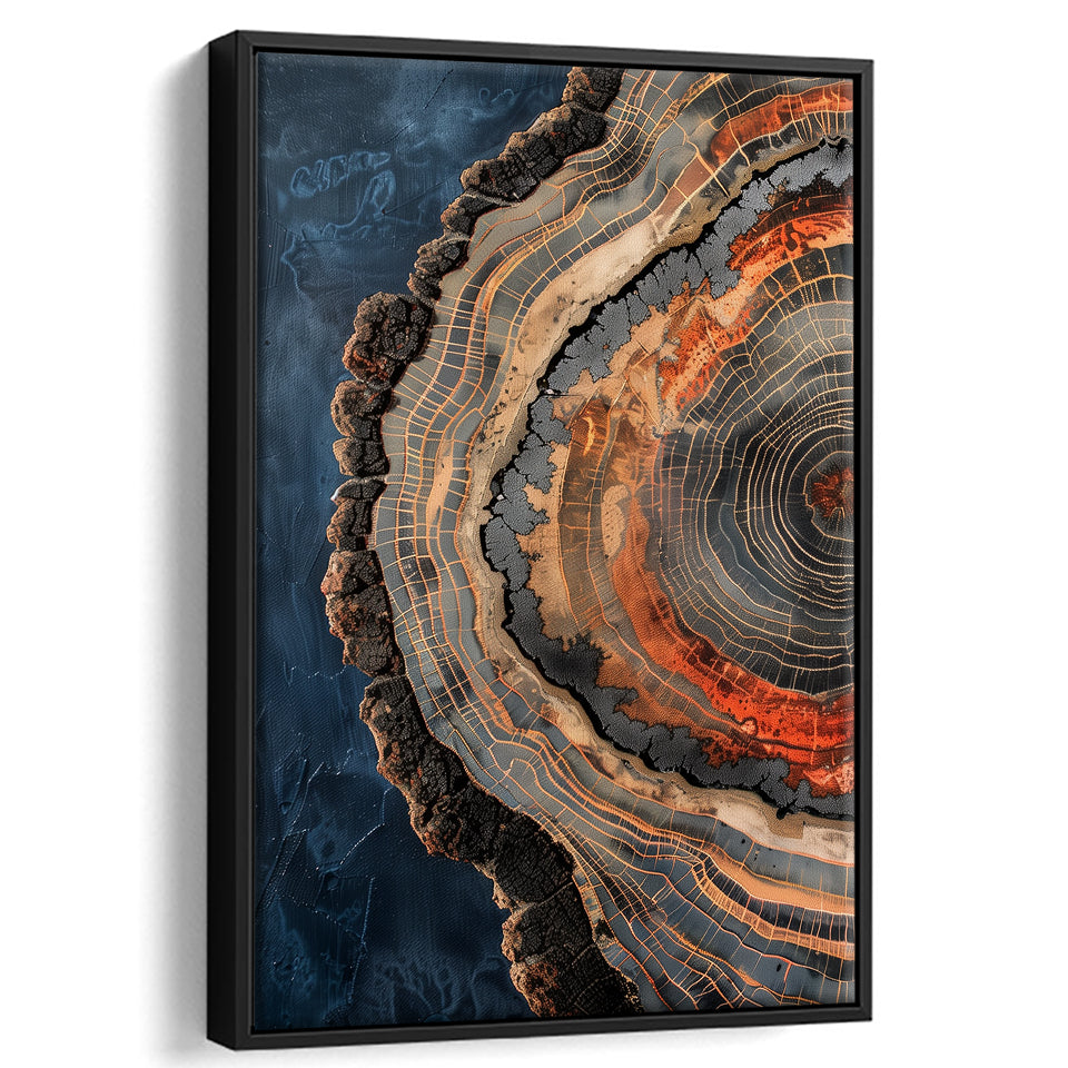 Close-Up Of An Old Half Of Weathered Tree,Framed Canvas Prints Wall Art Decor, Floating Frame