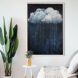 Cloud Raining Below And Storming Oil Painting,Framed Canvas Prints Wall Art Decor, Floating Frame